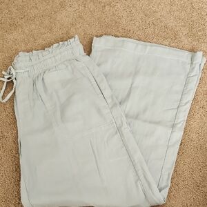 American Eagle Outfitters Women's Light Teal Wide Leg Pants - M